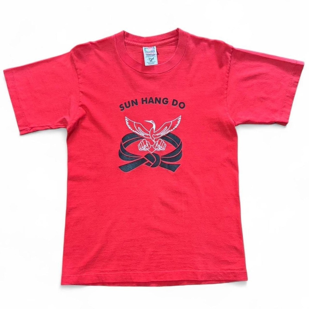 Vintage 90s Red Sun Hang Do Karate Black Belt Club Martial Arts T-Shirt
